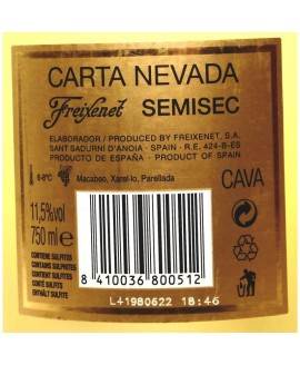 ESPUMANTE FREIXENET CARTA NEVADA RESERVA MEIO SECO